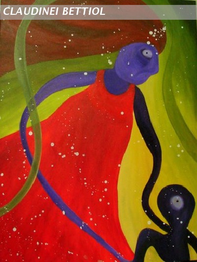 Criature in red dress