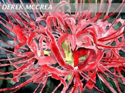 spider lily flower painting